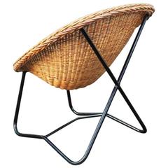 Dirk Van Sliedrecht Woven Lounge Chair for Gebr, Jonkers