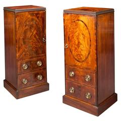 Pair of George III Mahogany Pedestal Cupboards