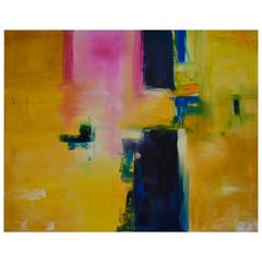 Rebecca Ruoff , "Sunny Day", Large Yellow Contemporary Abstract Painting, 2015