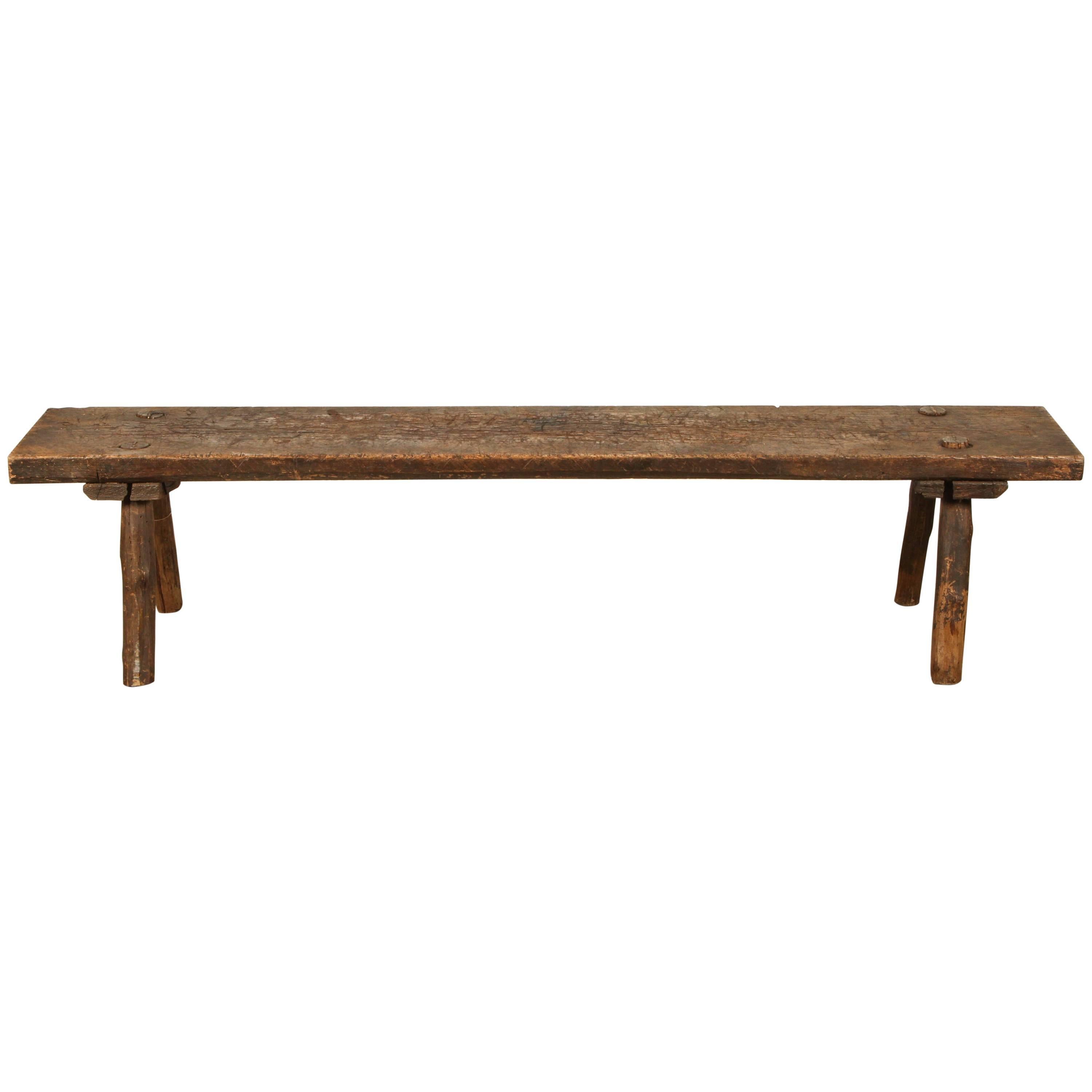 Italian Long Primitive Rustic Bench