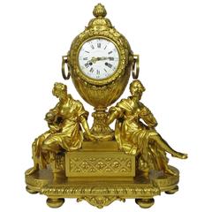 19th Century Louis XVI Style Gilt-Bronze Mantel Clock by Fedinand Barbedienne 4