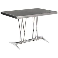 Vintage French Modernist Polished Steel Centre Table