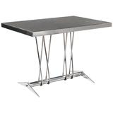 Table centrale moderniste française en acier poli