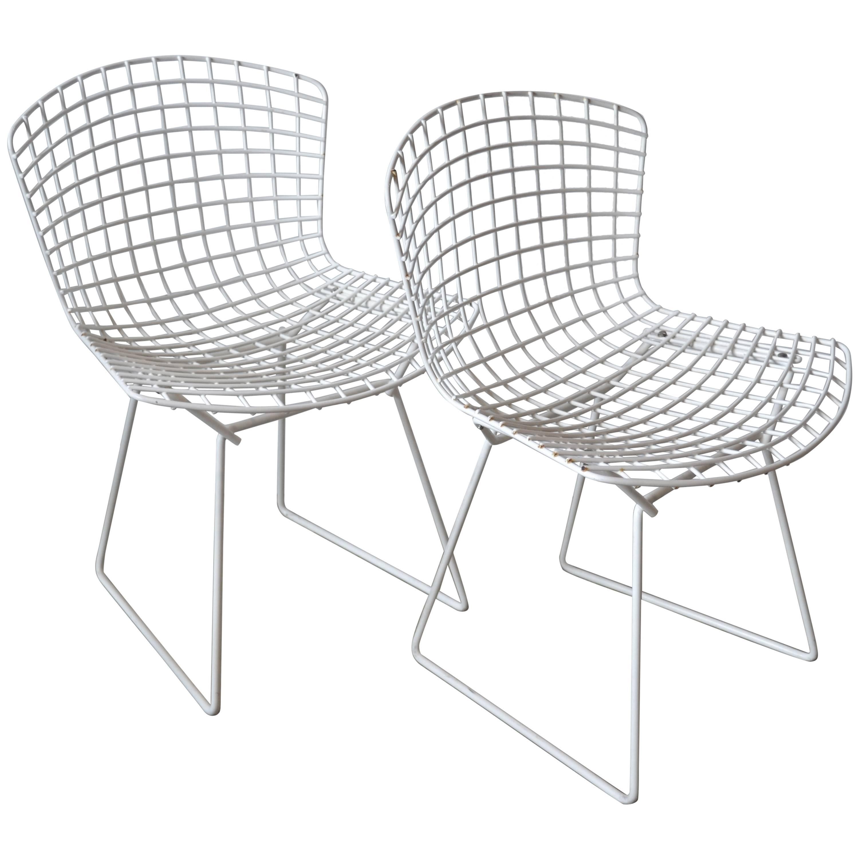 Pair of Harry Bertoia Wire Side Chairs for Knoll, Authentic