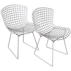 Pair of Harry Bertoia Wire Side Chairs for Knoll, Authentic