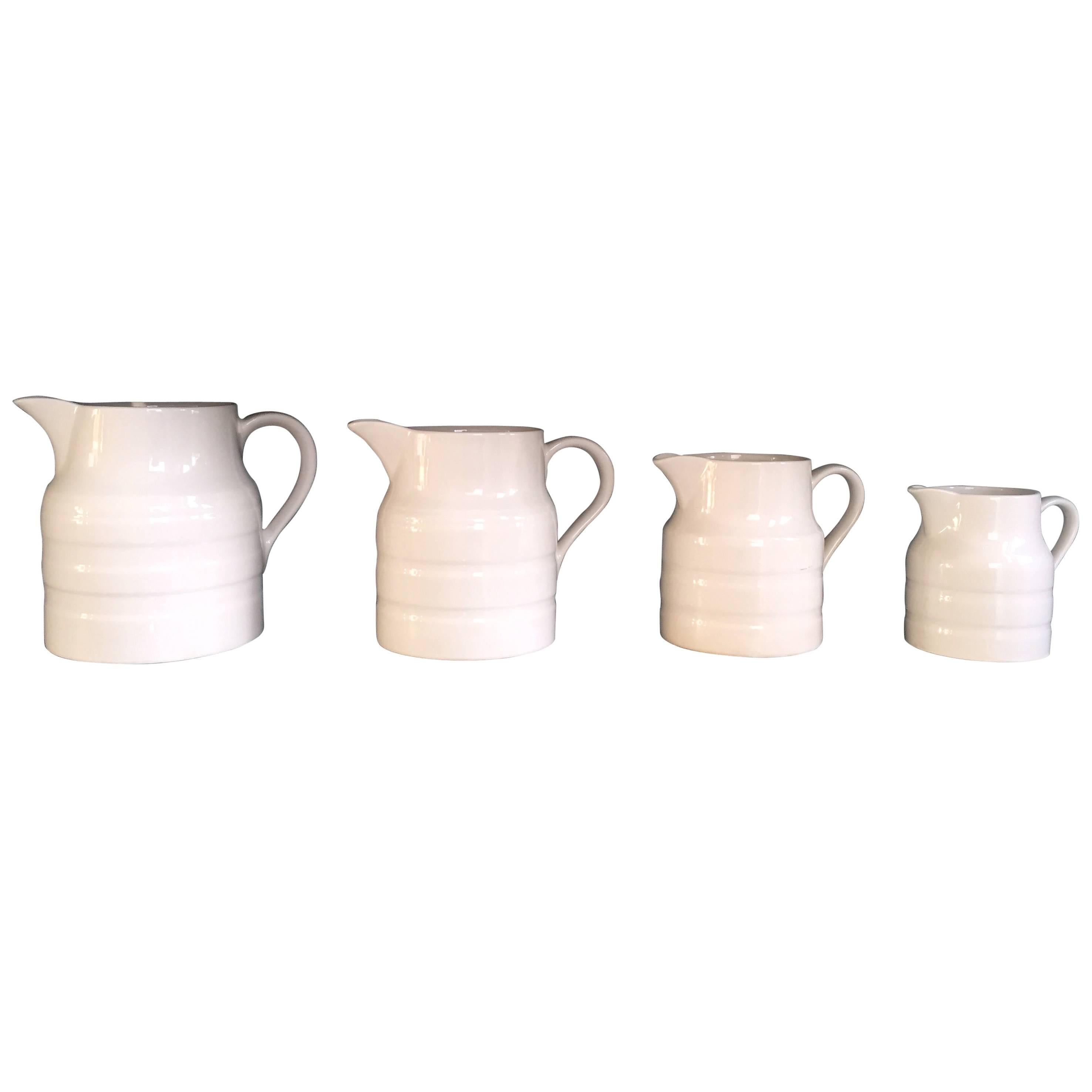 English White Ware Ceramic Milk Dairy Jugs