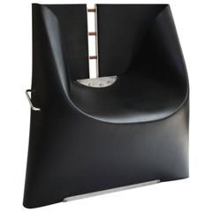 Henner Kuckuck Black Rubber and Metal Chair, circa 1990 