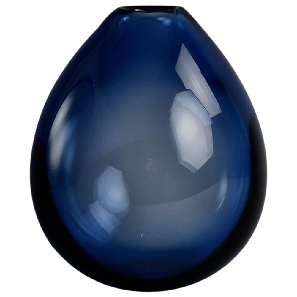 "Soap Bubble" Vase in Blue Glass by Per Lutken for Holmegaard, 1950s-1960s For Sale
