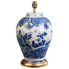 18th Century Dutch Delft Pottery Vase Mounted as Lamp