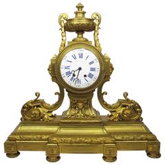 19th Century Louis XVI Style Gilt Bronze Mantel Clock by Lemerle Charpentier 5