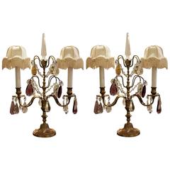 Pair of French Gilt Bronze Girandole Lamps 8