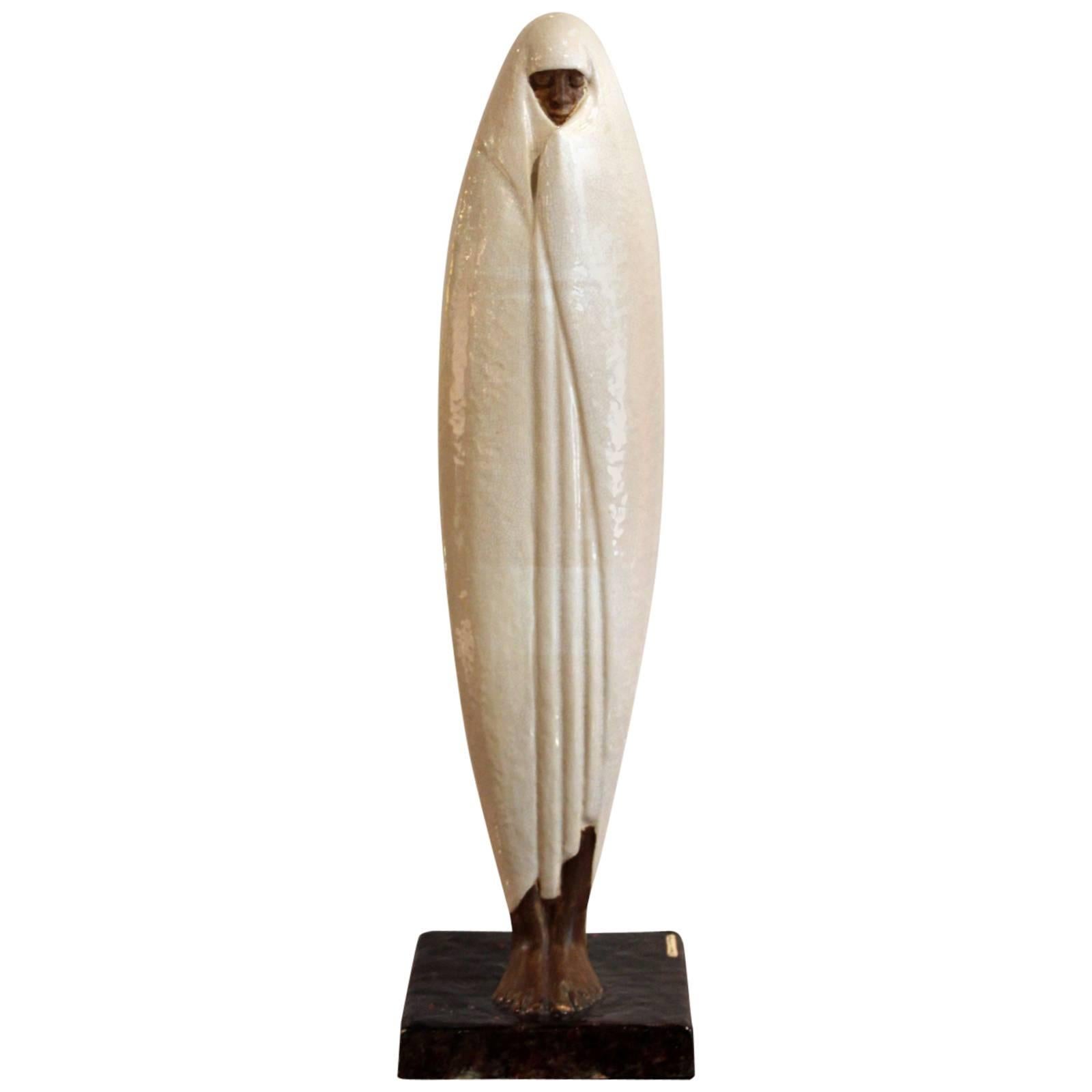 Striking Ceramic and Glazed Sculpture "La Femme De Marrakech" by Celine La Page