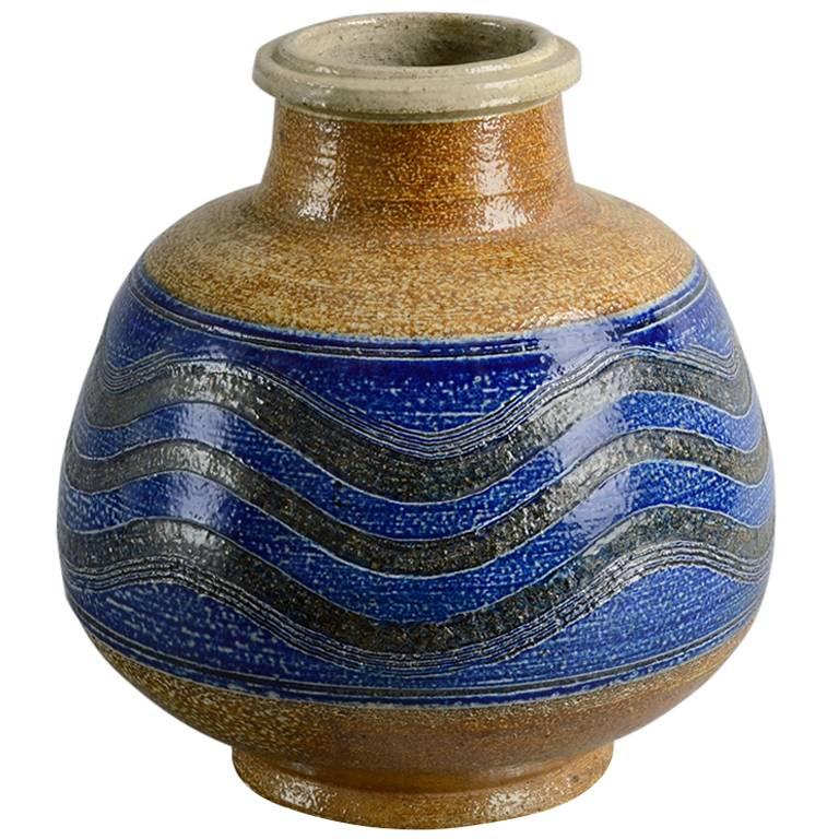 Large Stoneware Vase by Nils Kahler, Kahler Keramik, 1950s-1960s For Sale