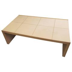 Oversized Cerused Oak and Brass Inlaid Coffee Table 10