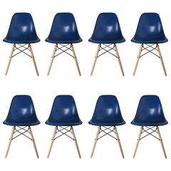 Eight Royal Blue Herman Miller by Eames Dining Chairs