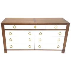 Baker Furniture Modern Regency Dresser with Brass Ring Pulls