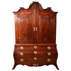 Antique Dutch Mahogany Cabinet on Chest, circa 1780