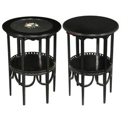 Aesthetic Movement Ebonized Circular Wine Tables Attributed to Morris and Co