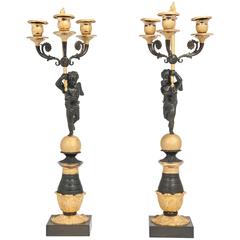 Great Pair of Empire/Charles X Candleholders, circa 1830