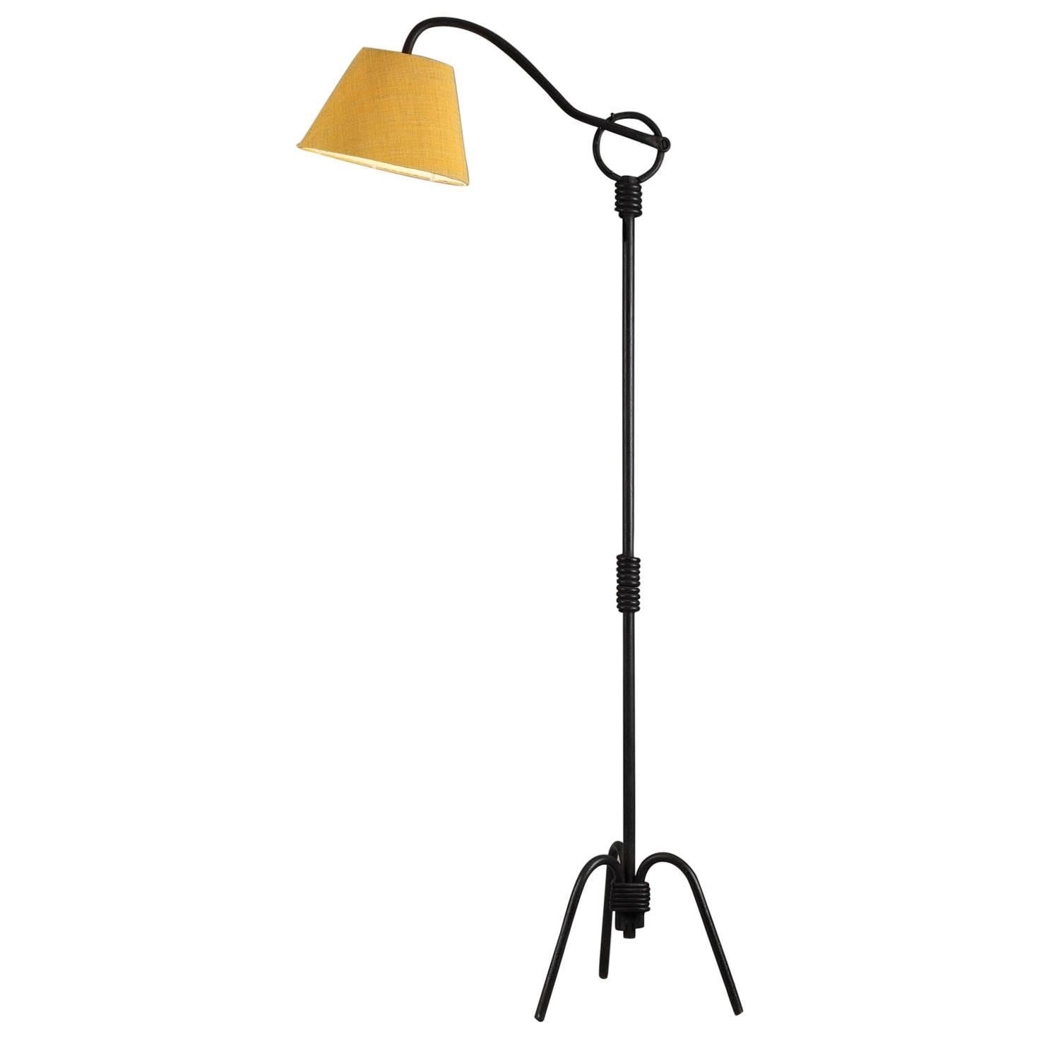 Black Lacquered Iron Tripod Lampstand after a Model by Jean Royère