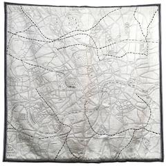 Embroidered Wall Hanging: Map of London (can be personalised)