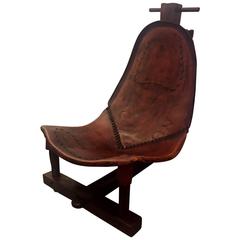 Rare Brazilian Leather Chair from 1950