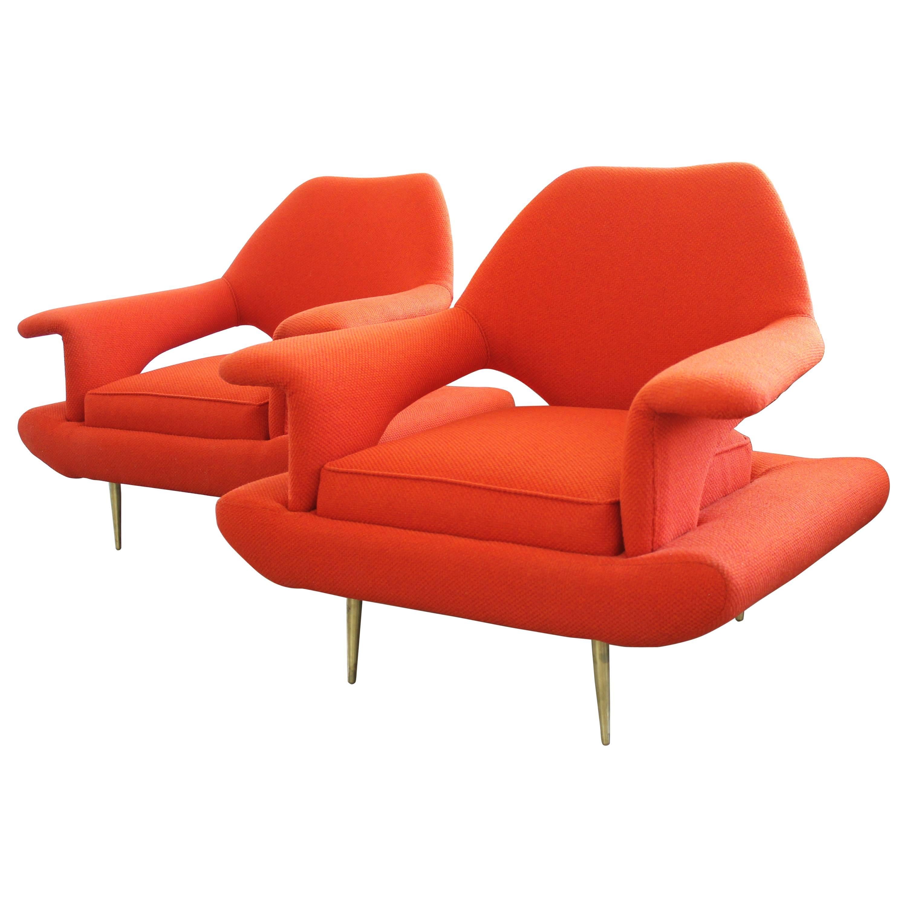 Pair of Mid-Century Couture Chairs in the Style of Gastone Rinaldi