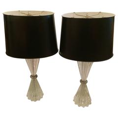 Pair of Fabulous Mid-Century Handblown Lamps