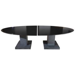 Imposing Black Granite Dining Room Table by Michael Prentice 3