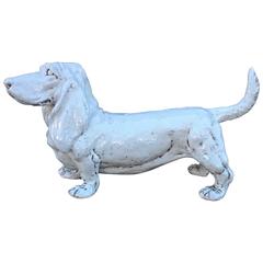 Mid-20th Century or Before, Pottery Model of a Hound Dog