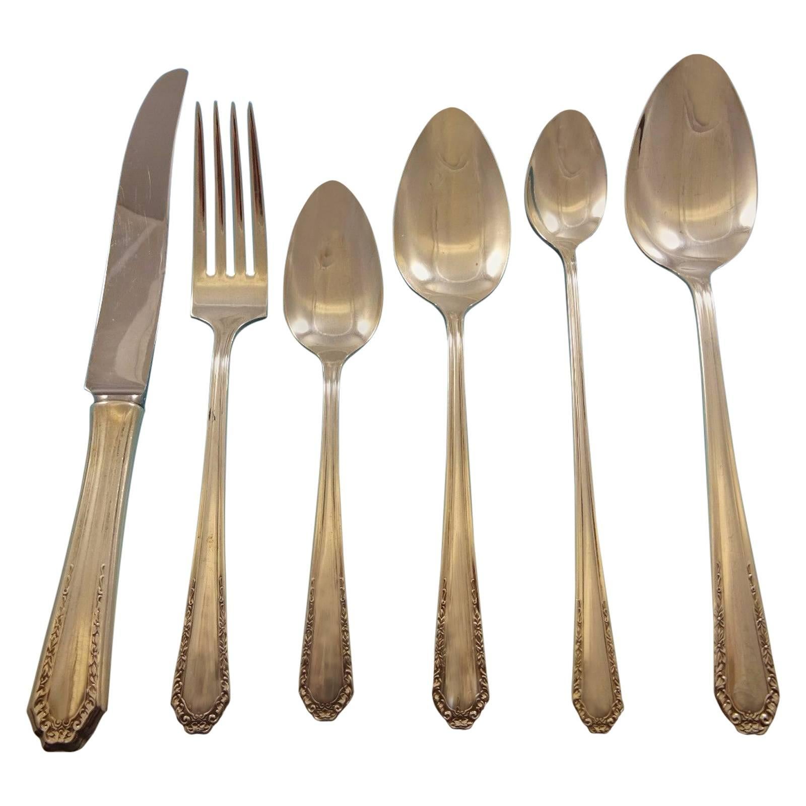 Marianne by National Sterling Silver Flatware Service for Six Set of 38 Pieces For Sale