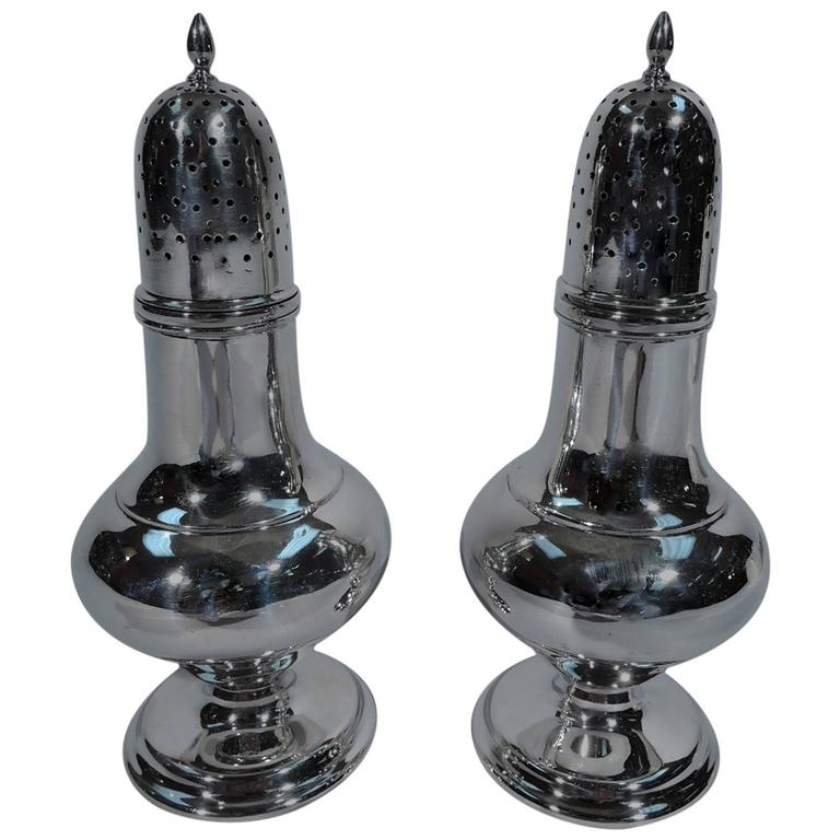 Pair of Antique Tiffany Sterling Silver Salt and Pepper Shakers at 1stdibs