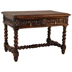 19th Century Carved French Library Desk