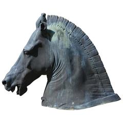 Verdigris Cast Bronze Copy of the Roman Horse Head
