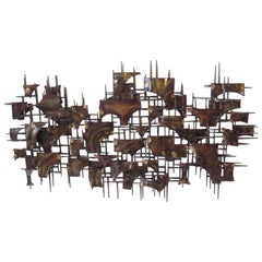 Silas Seandel Styled Large Brutalist Wall Sculpture 