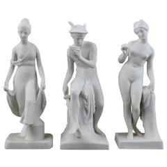 Three Antique B & G "Bing&Grondahl" Biscuit Figurines, Late 1800s