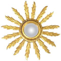 Vintage Italian Sunburst Giltwood Mirror 7