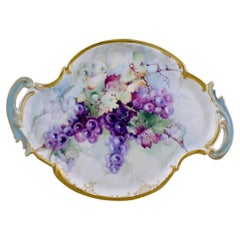Antique Large and Impressive Dish from Limoges, Hand-Painted, Early 20 Century