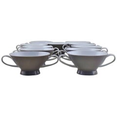 Retro Rosenthal Bouillon Cups, 11 Pieces Beautiful Modern Design, in Dark Gray