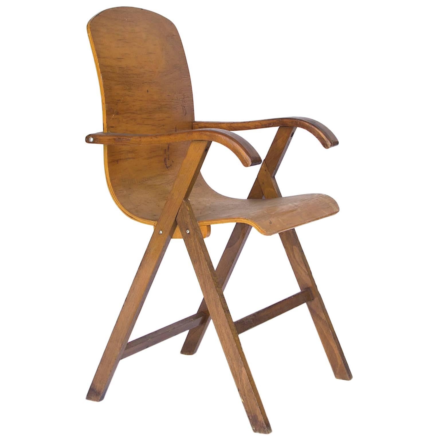 Circa 1950, European Plywood Chair 