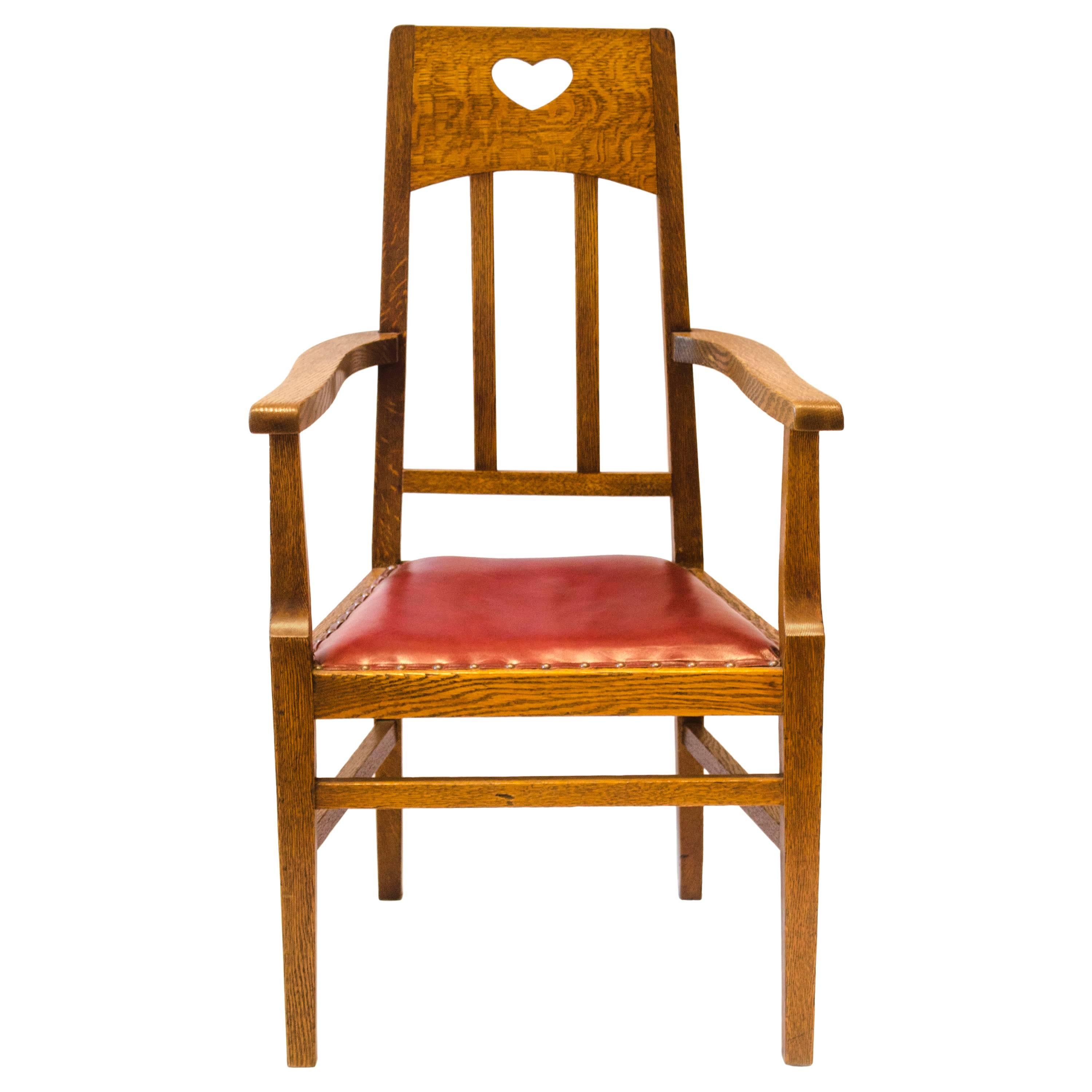 Arts & Crafts Oak Armchair by Jas Shoolbred