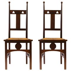 One Pair and One Single Arts & Crafts Side Chairs by J S Henry