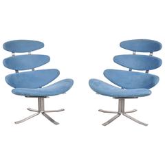 Set of Two Corona Chairs by Poul Volther for Erik Jorgensen, Denmark, 1964
