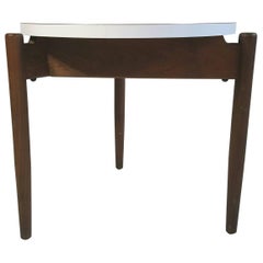 Modernist Side Table, Walnut and Laminate, Designed by Jens Risom