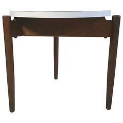Vintage Modernist Side Table, Walnut and Laminate, Designed by Jens Risom