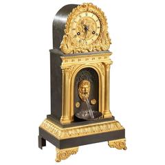 Gilt and Patinated Bronze Mantel Clock--Empire Period