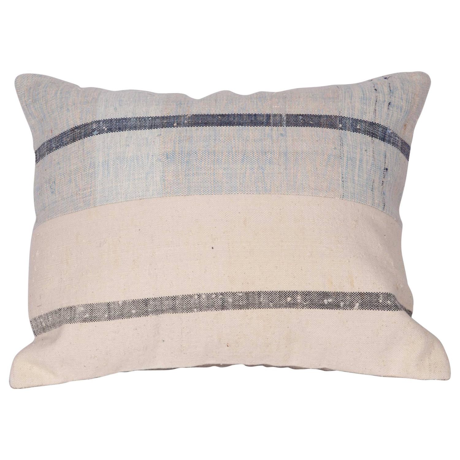Pillow Made Out of a Mid-20th Century Anatolian Cotton Kilim For Sale at 1stdibs