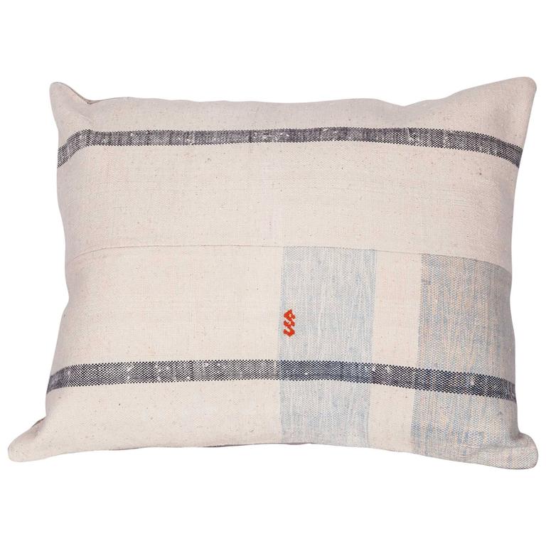 Pillow Made Out of an Mid-20th Century Anatolian Cotton Kilim at 1stdibs