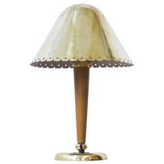 Swedish 1940s Brass Table Lamp Attributed to Bohlmarks