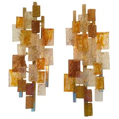 Pair of Sconces by VeArt Murano. Italy. 1970s